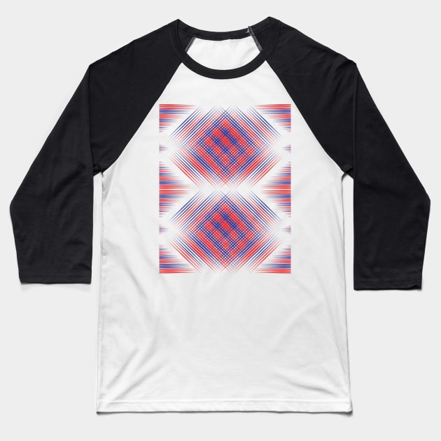 Diamond Line Pattern Baseball T-Shirt by Hasuki Creations